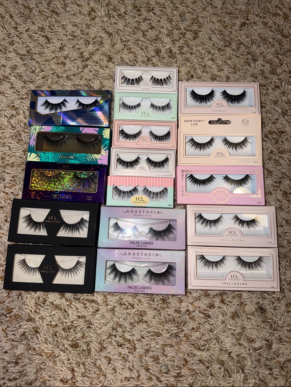 17 house of lashes/ tarte/ Anastasia various False Eyelashes Collection - Black